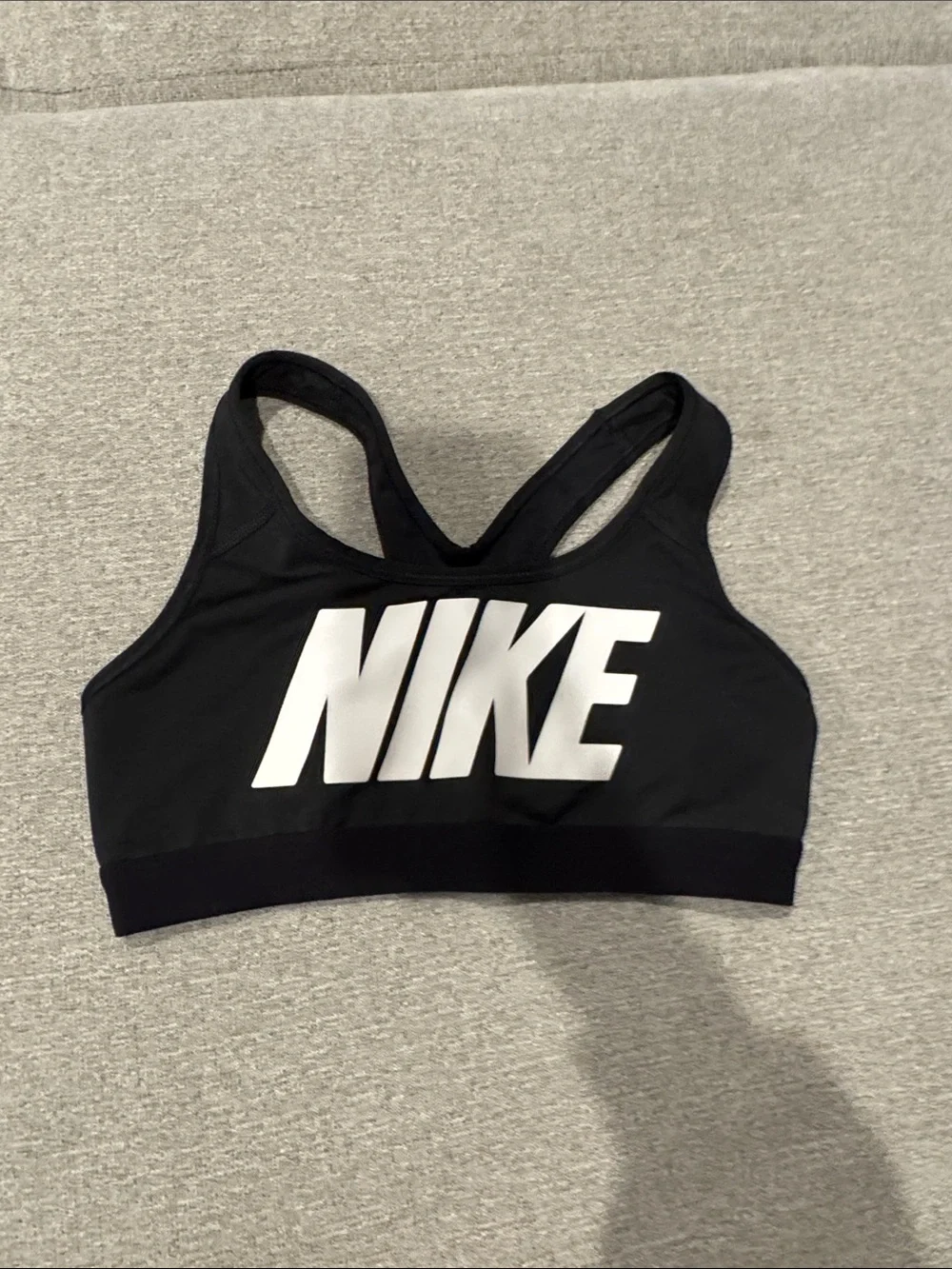 Nike Black Sports Bra with White Logo Racerback